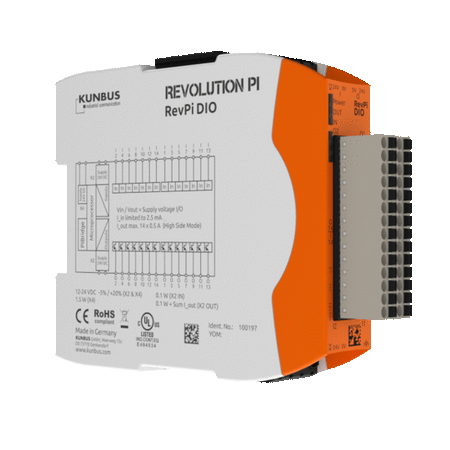 Kunbus KU-PR100197 RevPi DIO Module rotating gif view