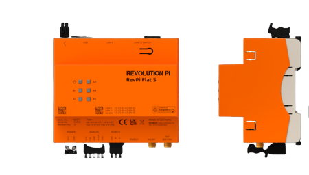 KUNBUS KU-PR100371 revpi flat s top and right side view