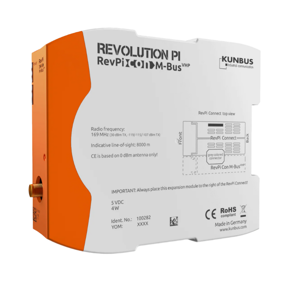 KUNBUS KU-PR100282 RevPi Con MBUS VHP front and side view