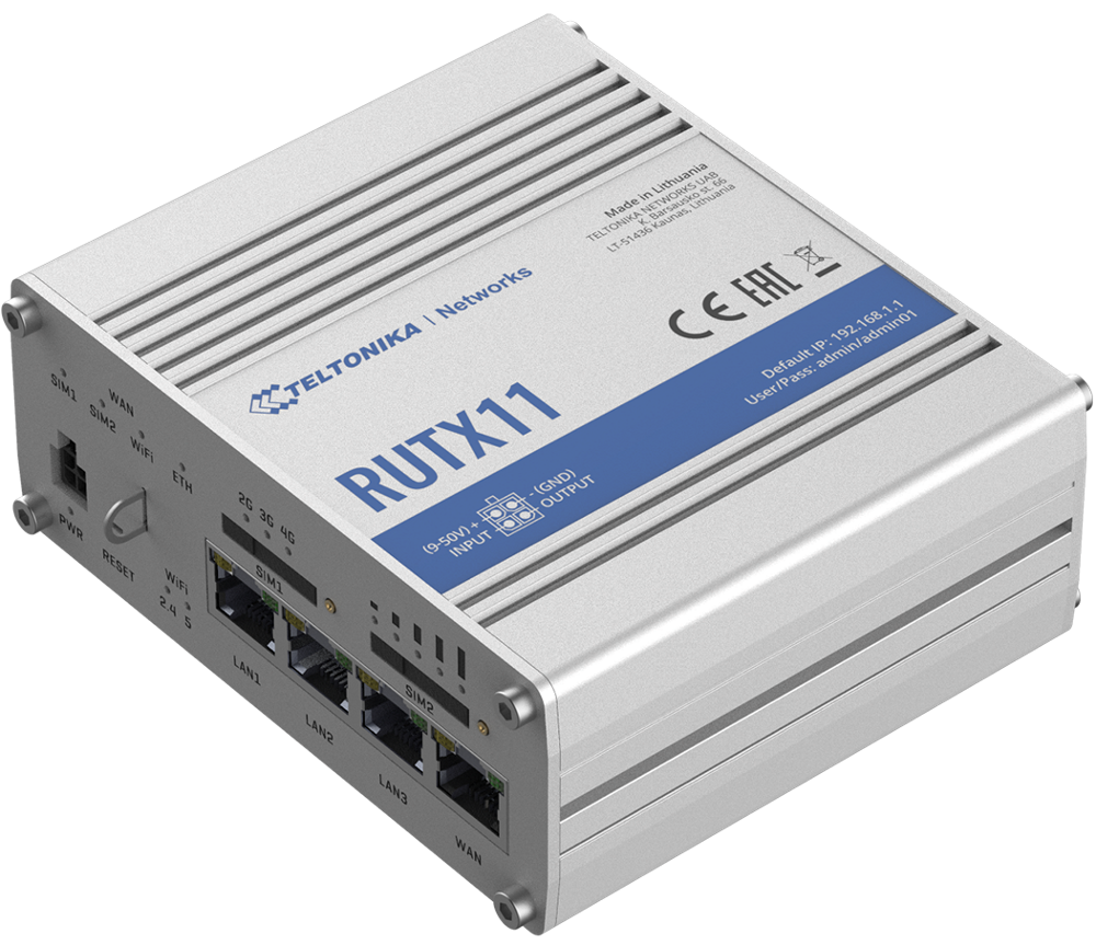 RUTX11 Industrial Dual-SIM Cellular Router