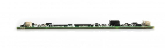 side view of bare circuit board version of Kvaser USBcan Pro dual channel CAN interface showing slim design of card