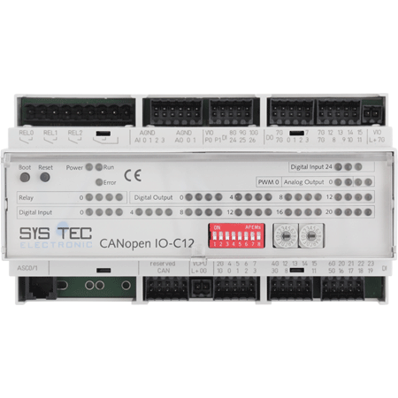 SYS TEC Electronic SYS-phyPS-409-Y sysWORXX CANopen IO-C12 full front view