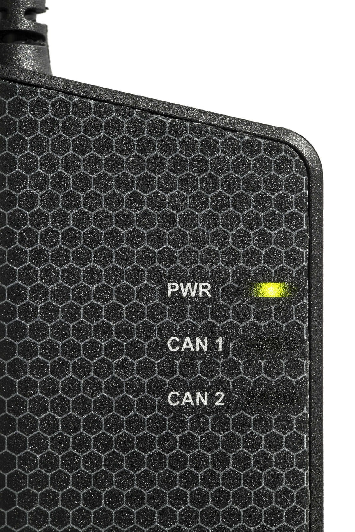 Kvaser KV-00714-7 USBcan Light 2xHS close up image of green LED indicator light