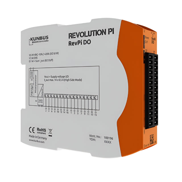 Kunbus KU-PR100196 RevPi DO Module front and side view