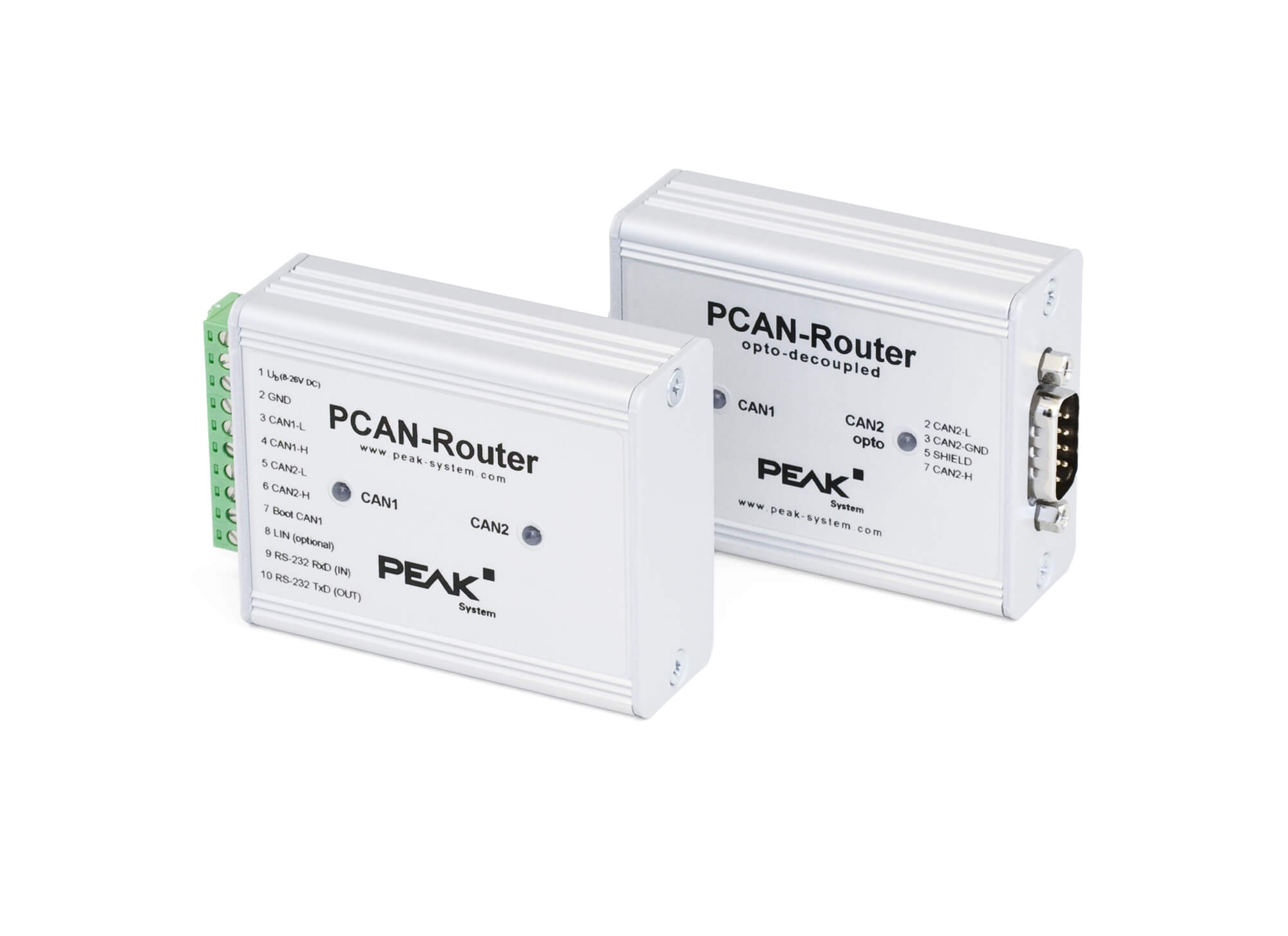 PCAN-Router w/ D-Sub IPEH-002210 product shot front and side