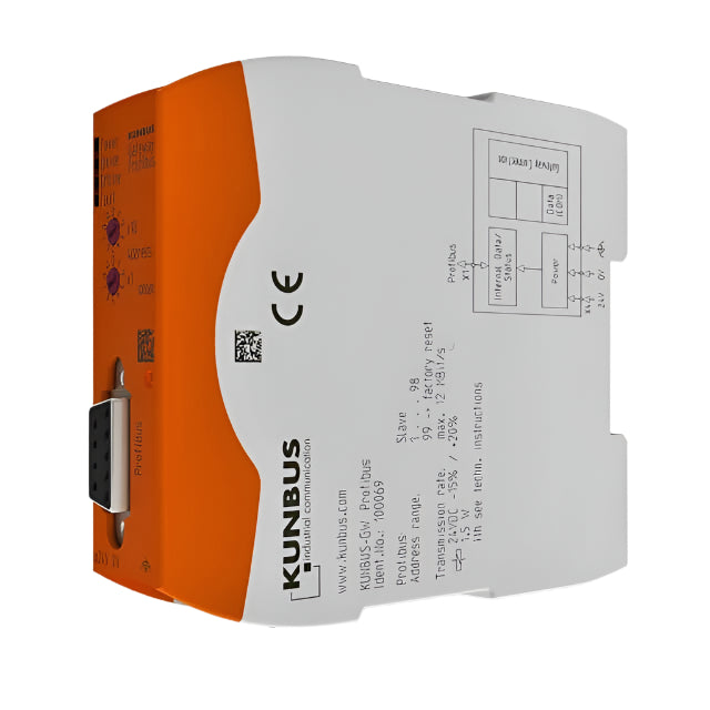 Kunbus KU-P-R100069 RevPi Gate PROFIBUS Slave front and side view