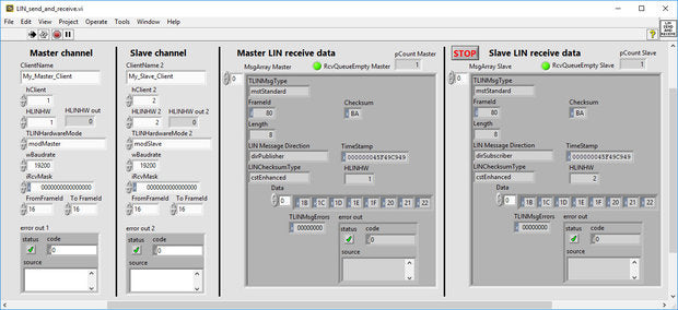 Lab VIEW API for PLIN computer data screen view 2