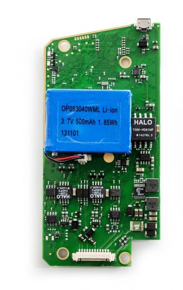 bare circuit board version of Kvaser USBcan Pro five channel CAN interface top view with SD memory card