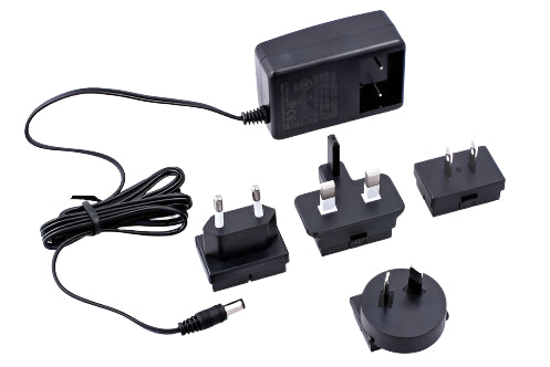 Kvaser KV-00973-8 Kvaser DB9-Power Inlet cord and international plug adaptors assortment view 