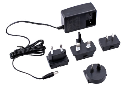 Kvaser KV-00973-8 Kvaser DB9-Power Inlet cord and international plug adaptors assortment view 