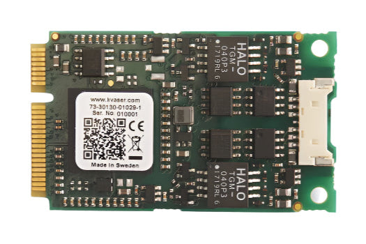 KVASER KV-01029-1 circuit bare board  top view of a two channel Mini PCI Express interface 