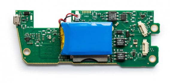 bottom view of a bare circuit board version of a two channel CAN bus interface and data logger 