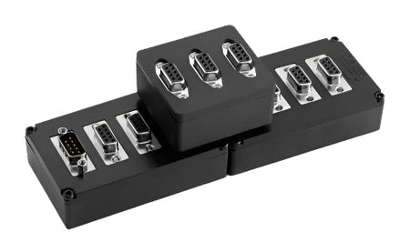 Kvaser KV-01300-1 T-Cannector Expansion L three stacked unit top and side view
