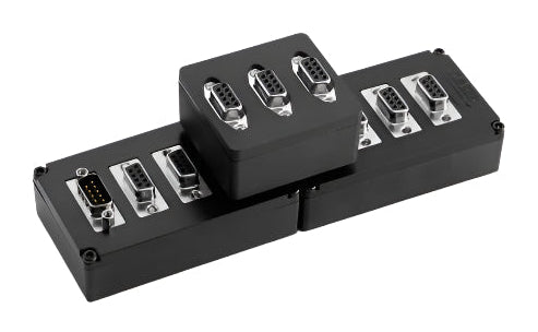 Kvaser KV-01300-1 T-Cannector Expansion L three stacked unit top and side view