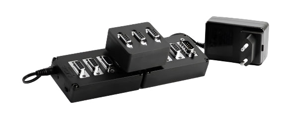 Kvaser KV-01300-1 T-Cannector Expansion L three unit top and side view with cord plug