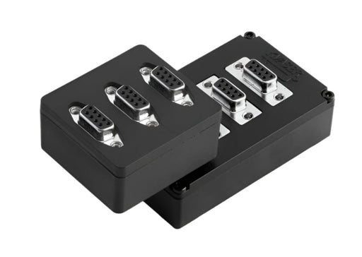 Kvaser KV-01300-1 T-Cannector Expansion L two unit top and side view